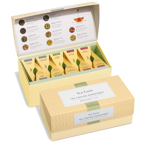 Tea Forte Tea Sampler, 20 Pyramid Infuser Bags, Premium Tea Gift Set