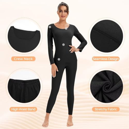 TERODACO Womens Thermal Underwear Set Quick Dry Warm Base Layer Women Soft Long Johns for Women Winter Crew Neck Thermals Top and Bottoms - Image 6
