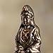 Pacific Giftware 3.4 Inch Hand Painted Resin Small Sitting Lotus Kuan Yin Statue, Bronze
