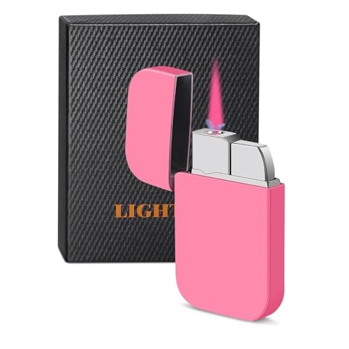 Encendedor de llama ajustable, mechero recargable y portátil resistente al viento 2