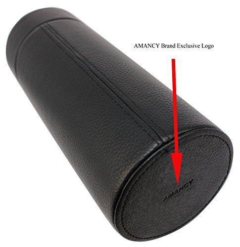 Amancy Popular Cedar Wood Lined Portable Travel Leather Cigar Humidor Case,Packed By Nice Gift Box #TOP1