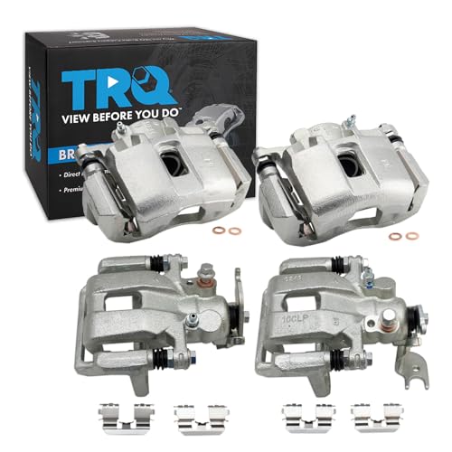 Image of TRQ Front and Rear Brake Caliper Set Caliper Brackets Hardware Compatible with 08-12 Honda Accord EX EX-L 09-14 Acura TSX