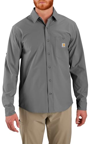 Carhartt Men's Force Sun Defender™ Relaxed Fit Lightweight Long-Sleeve Shirt, Steel, X-Large - image 2