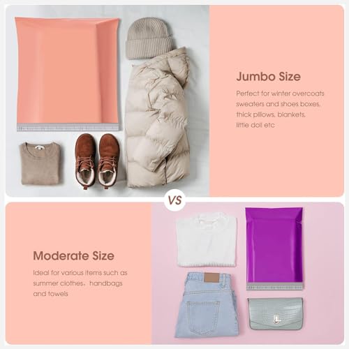Image of Metronic Large Poly Mailers 24x24 50 Pcs, Extra Large Shipping Bags for Clothing | Strong Adhensive Mailing Bags for Small Business, Shipping Envelopes, Tear-resistant Packing Bags in Peach Pink