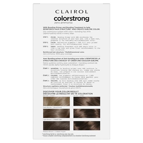 Clairol ColorStrong Permanent Zero Ammonia Hair Dye, 6.1 Light Ash Brown - Machu Picchu Hair Color, Pack of 1 - Image 3
