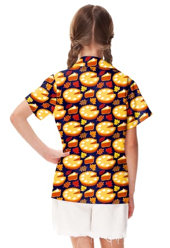 Image of Remimi Unisex Kids Halloween Shirt Boys Pumpkin Ghost Shirts Hawaii Button Up Tops 5-14 Years