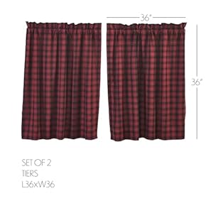 Vhcbrandscumberlandrusticplaidkitchencurtainstierpairrodpocketlined100cottonmachinewashable Urban Country Home Decor Vhc brands cumberland rustic plaid kitchen curtains tier pair rod pocket lined 100 cotton machine washable urban country home decor
