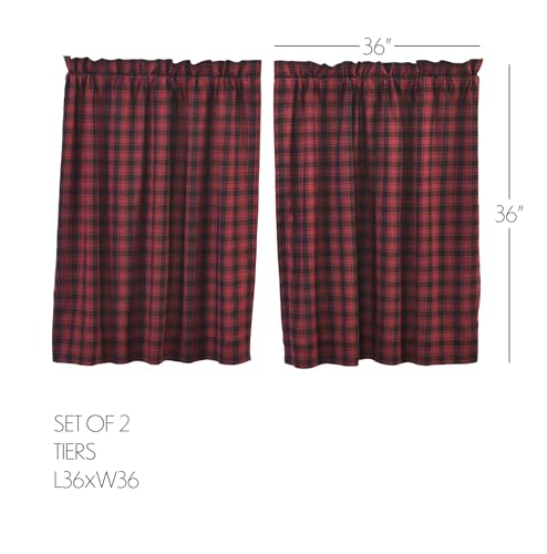 Vhcbrandscumberlandrusticplaidkitchencurtainstierpairrodpocketlined100cottonmachinewashable Urban Country Home Decor Vhc brands cumberland rustic plaid kitchen curtains tier pair rod pocket lined 100 cotton machine washable urban country home decor