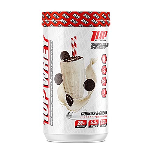1UP Whey Protein Cookies & Cream | Pure Whey Protein | Promotes Lean Muscle Growth | Supports Muscle Recovery | Improves Strength