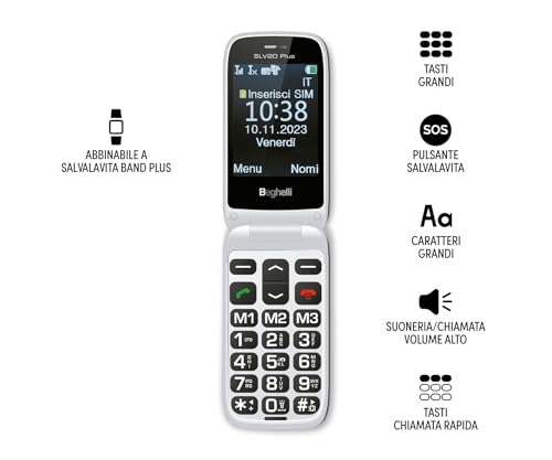 Beghelli Salvalavita SLV20 Plus: SOS-telefon med stora knappar, grå