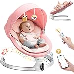 Brolteja Hamaca bebé eléctrica,Mecedora Bebe electricapara Desde el nacimiento hasta los 9 meses, Bluetooth y distancia Control Silla Mecedora,5 modos de columpio,con arnés seguridad 5 puntos 3 Brolteja Hamaca bebé eléctrica,Mecedora Bebe electricapara Desde el nacimiento hasta los 9 meses, Bluetooth y distancia Control Silla Mecedora,5 modos de columpio,con arnés seguridad 5 puntos