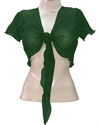 Image of Indian Trendy Women's Chiffon Short Sleeve Tie Top Choli Blouse Belly Dance Gypsy Tie Front Cardigan Tops