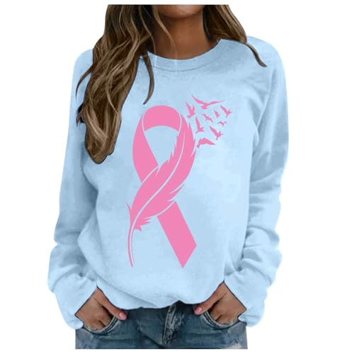 Sweat-shirt femme tendance sans capuche Octobre Rose pour une tenue décontractée quotidienne