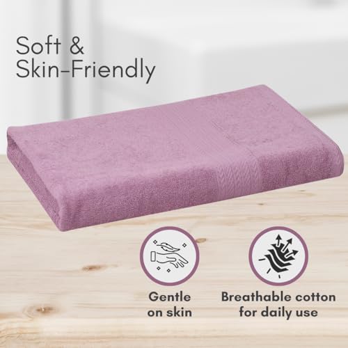 Image of Mafatlal Joy Cotton Bath Towel for Men & Women | 58 x 29 inch Large Size | Soft & Plush | Highly Absorbent | Quick Dry | 450 GSM | First Bloom | Single Towel