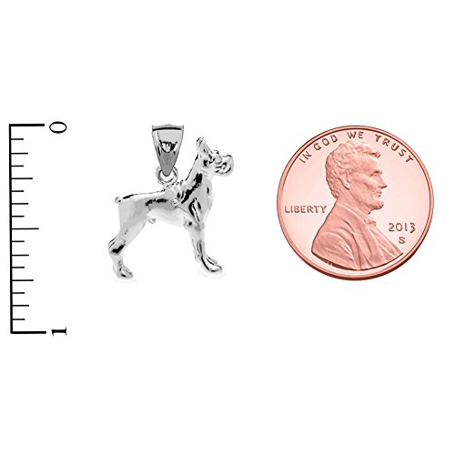 Claddagh Gold Sterling Silver 3D Boxer Dog Charm Pendant2