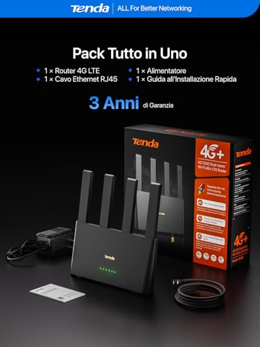 4G08 Router 4G+, Router WiFi con SIM, Modem 4G AC1200 Dual-Band, LTE Mobile CAT6 300Mbps, Scheda Nano SIM, 4 Antenne Esterne, Porta LAN/WAN Gigabit, OpenVPN, MU-MIMO, Mesh Wi-Fi+, Plug & Play - Powerline - Immagine 10