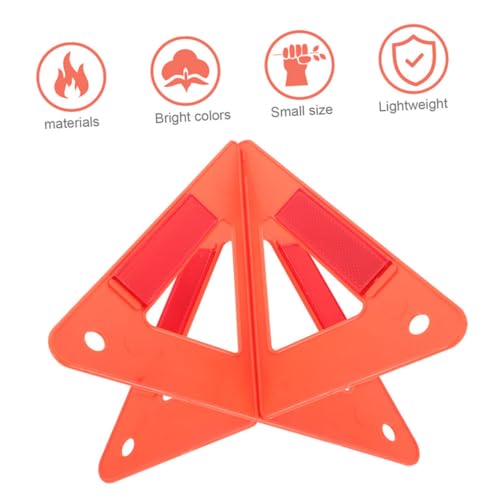 Cabilock 4pcs Reflective Triangle Warning Sign Kit for Roadside Assistance Sturdy Vehicle Accessories for Cars and Trucks Essential Gear - Image 4
