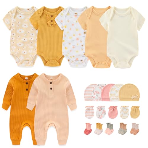 Image of MAMIMAKA Newborn Layette Gift Set 22-Piece Baby Boy Girl Bodysuits Infant Outfits Essentials and Accessories 0-12 Months