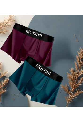 Image of Men's Ice Silk Boxer Briefs Pack of 2 | Ultra Soft Breathable Stretch Trunks | Moisture-Wicking Quick Dry Innerwear