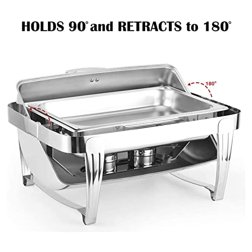 Chauffe-plats buffet 9L à couvercle rétractable pour un maintien thermique optimal