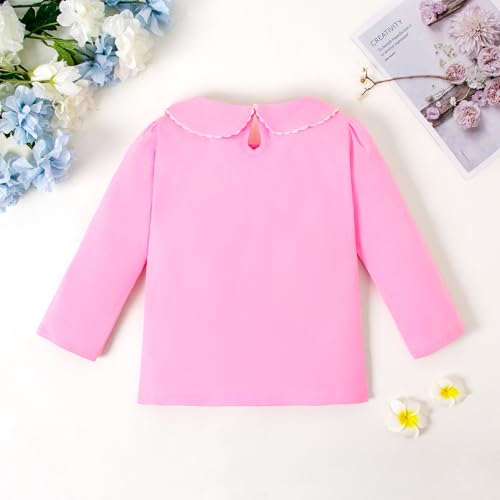 Image of LYSMuch Toddler Girl Long Sleeve Peter Pan Collar Top