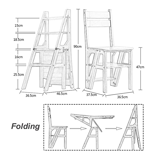 Taburete de escalera plegable de madera que soluciona los problemas de espacio 3
