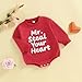 Dcohmch Mr Steal Your Heart Baby Boy Outfit Newborn Infant Valentines Day Long Sleeve Romper Fashionable Cute Jumpsuit (Red, 6-12 Months)