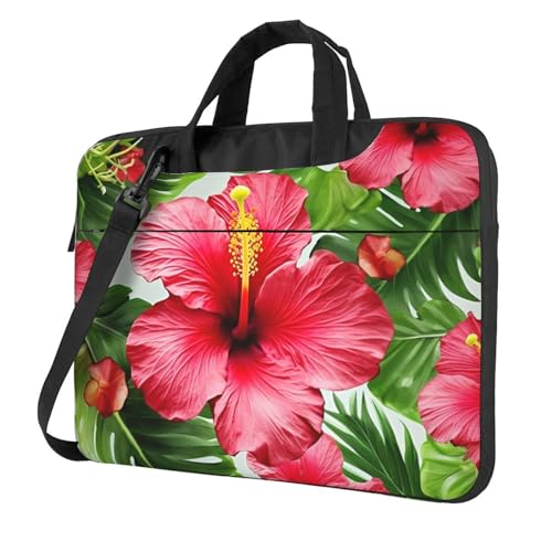 Maletín para portátil KHiry con diseño de flor de hibisco miniatura 1