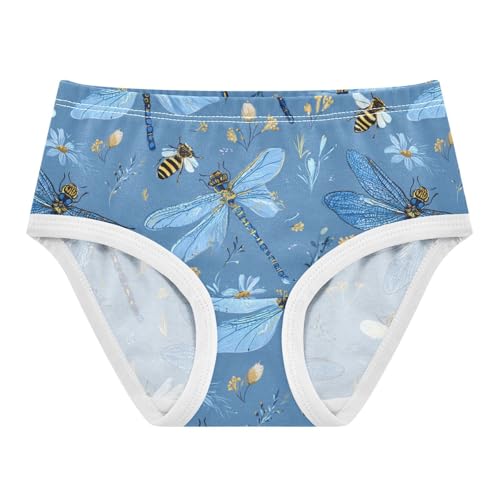 Wusikd Dragonfly Girls' Underwear Cotton Bees Blue Girls Briefs Soft Toddler Underwear 2T - Main Image