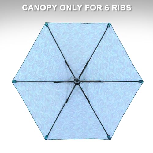 Image of MASTERCANOPY Patio Umbrella 7.5 ft Replacement Canopy for 6 Ribs-Green Leaf Canopy Only