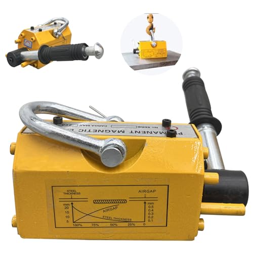INTSUPERMAI Steel Magnetic Lifter Lifting Magnet Crane Magnet with Release Heavy Duty Permanent Lift Magnets for Hoist Shop Crane Block Board (440LB / 200KG)