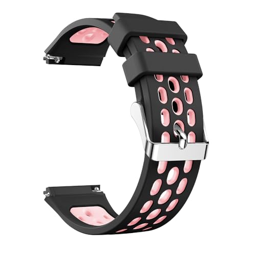 [JUNENTER] 22mm �V���R�����v�o���h�X�g���b�v Huawei Watch GT 2e GT2e �X�}�[�g�E�H�b�`�o���h�p (���C�g�O���[���u���b�N)