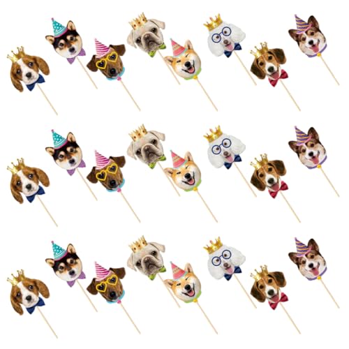 Ipetboom 56 Stück Teiliges Hunde Cupcake Topper Stabile Hundegesicht Muffin Deko Vielseitige Hunde Geburtstagstorten Dekoration Süße Welpen Dessert Picks für Haustier Geburtstagsparty
