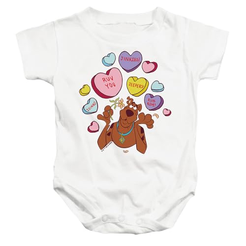 Scooby Doo! Valentine's Day Heart Candy Unisex Infant Snap Suit for Baby (12 Months) White