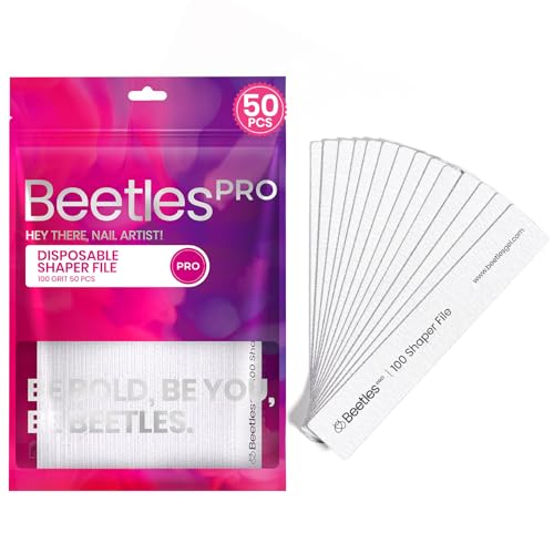 Beetles 100 Grit Nail Files for Acrylic Nails, Replaceable Peel and Stick emery boards for nails 50 PCS Fingernail Files for Shaping Nail Art, Professional Salon/DIY Use -  Gelab cosmetics LLC
