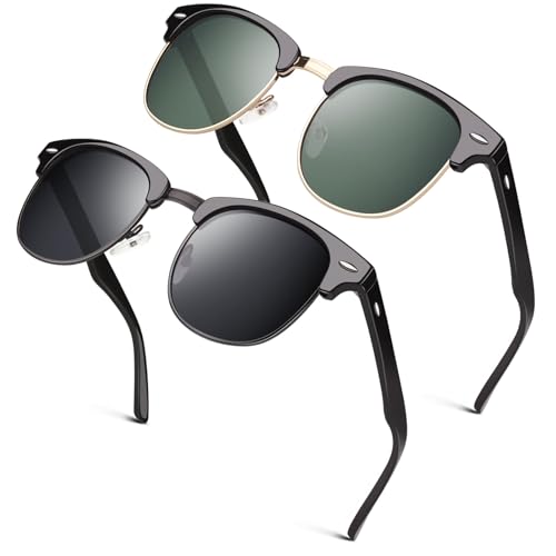 Image of GQUEEN Classic Horn Rimmed Semi Rimless Polarized Sunglasses for Men Women GQO6