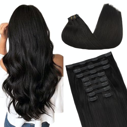 GOO GOO Clip in Hair Extensions Real Human Hair, Remy