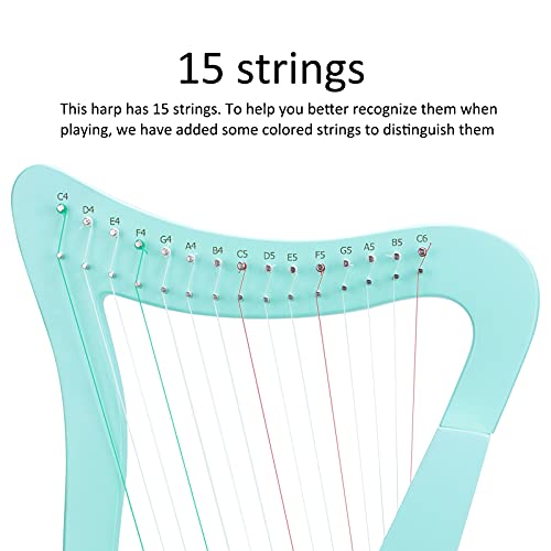 Klassieke harp, harpinstrumenten Orkestrale snaarinstrumenten Harp voor nieuwe leerlingen 15-snarige harp voor beginners… - Image 8