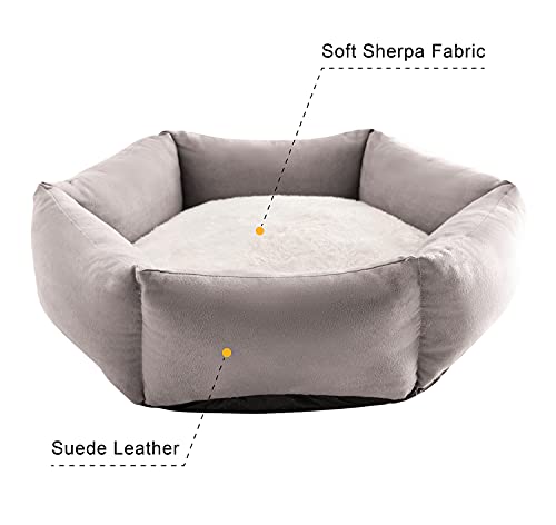 Western Home Cat Beds for Indoor Cats Dogs, Kitty Puppy Kitten Bed Round Soft Plush Flannel Pet Cushions Beds Washable - Image 4