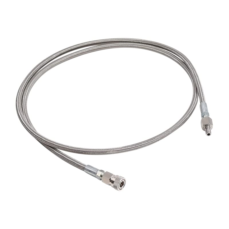 TUXING 4500Psi Pcp Paintball Airsoft Fill Whip Schlauchverlängerung, 60inch 1.5m Edelstahl Air Filling Station Ladesystem mit 8mm männlich und weiblich Qick Stecker