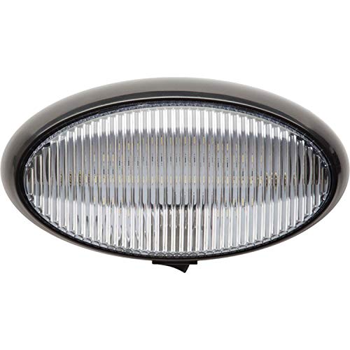 Optronics RVPLL11CFS LED Oval Porch Light - Black Housing , white