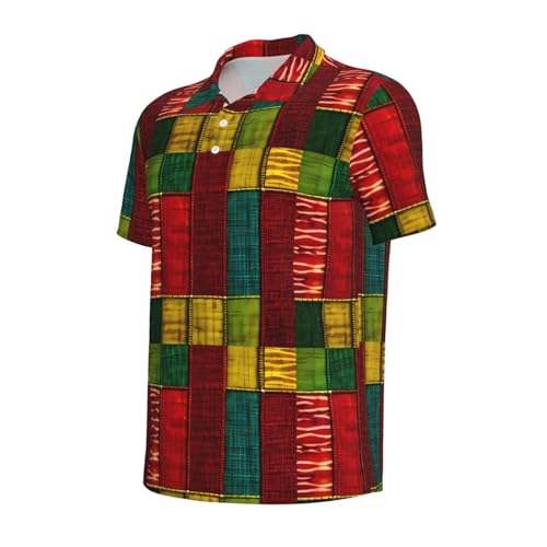 Polo respirant style africain imprimé chic finitions patchwork de haute qualité - 4