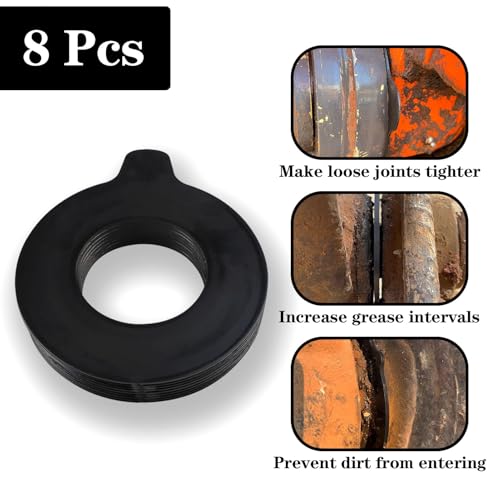 Image of 8 x 110mm Bucket Pin Shim Kit for Excavator and Skid Steer 2mm Thickness Fit for Cat Bobcat John Deere Case Kubota