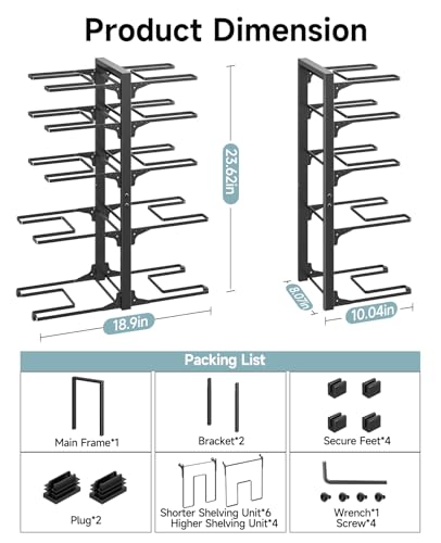 Image of MUDEELA 10-Tier Pots and Pans Organizer Rack, 23.62 inch H for Cast-iron Pans