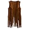 Women Tassel Vest 70s Hippie Faux Suede Sleeveless Fringe Waistcoat Y2k Jacket Open Front Western Vintage Cowgirl Cardigan Outwear Gilet for Casual Street Dance Khaki XXL