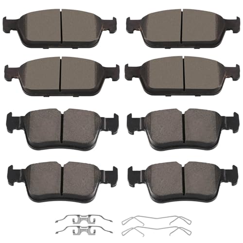 Image of SCITOO D1645 D1665 8PCS Front and Rear Semi-Metal Brake Pad Sets