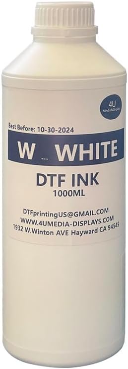 Miniatura 3 de 4U Media&Displays Tinta DTF blanca de 33.8 fl oz para impresión de película DTF (tinta W)