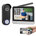 Wireless Smart Video Doorbell System,7" Touchscreen Display,1080P Video Doorbell Camera with Motion Detection,2-Way Audio,Local Storage No Subscription, Easy Install Without Wiring