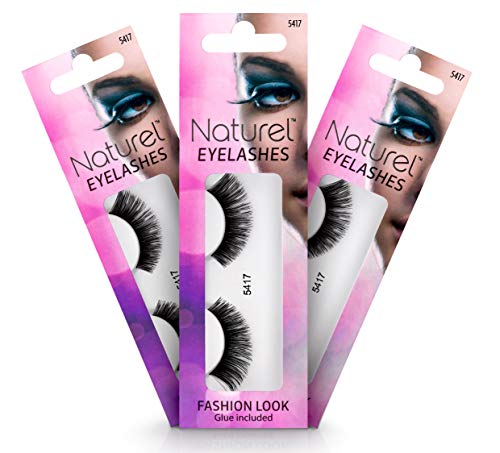 Reusable Fake Eyelashes – Lightweight, Natural False Lashes – With Lash Glue: 3 Sets
