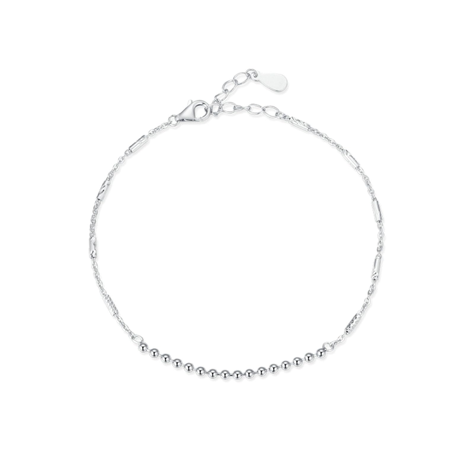 Pulsera de cuentas para mujer, oro de 18 quilates, pulsera de oro sin piedras preciosas para mujer de 18 quilates